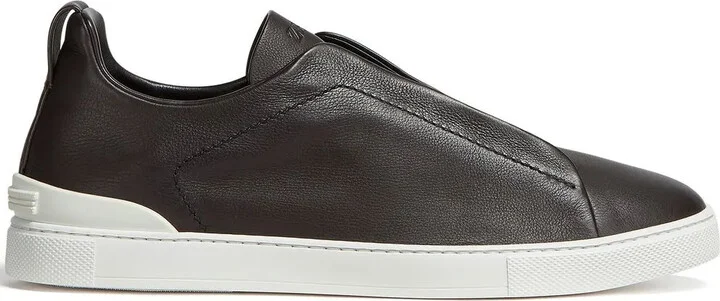 SECONDSKIN Triple Stitch leather sneakers