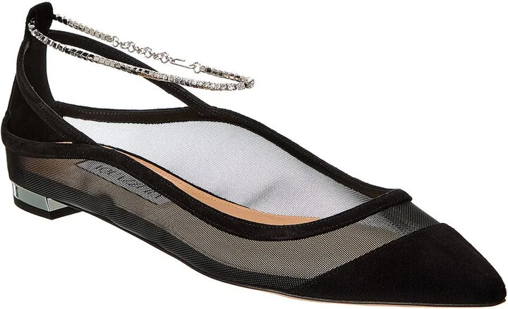 Secret Affair Suede-Trim Flat