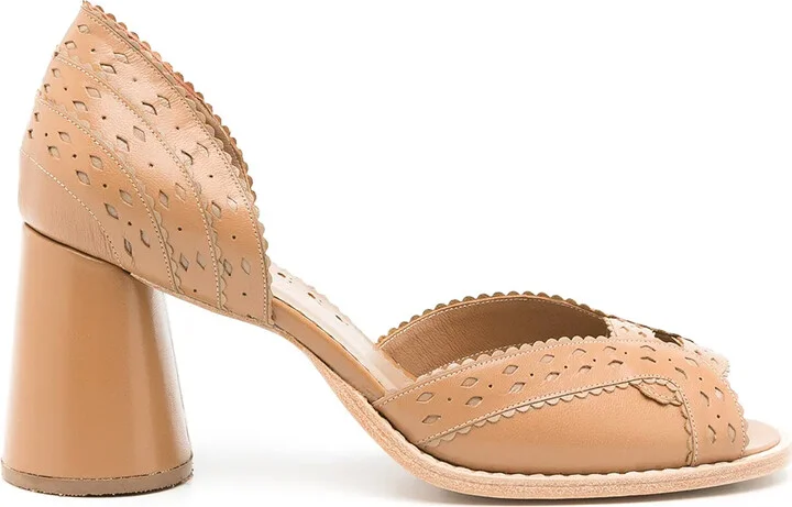 Secret Garden peep-toe pumps