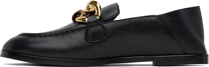 See by Chloé Black Chain Line Loafers - Image 3