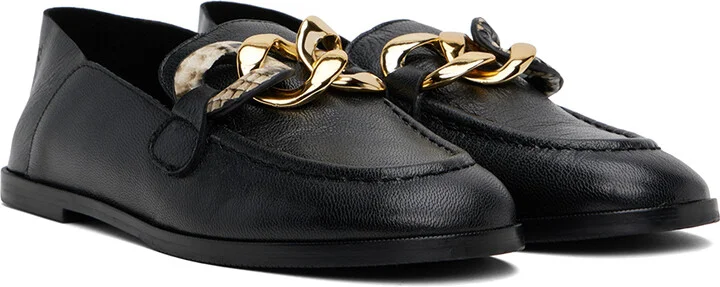 See by Chloé Black Chain Line Loafers - Image 4
