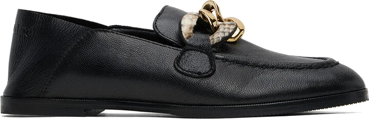 See by Chloé Black Chain Line Loafers