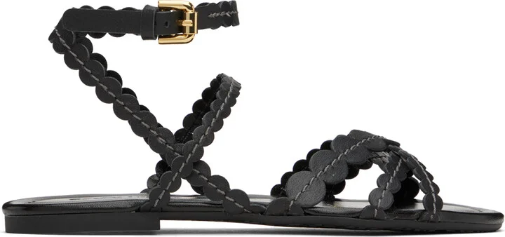See by Chloé Black Kaddy Flat Sandals