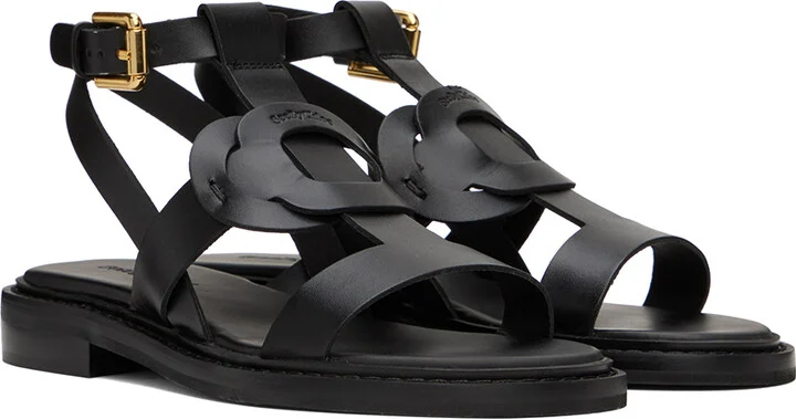 See by Chloé Black Loys Flat Sandals - Image 4