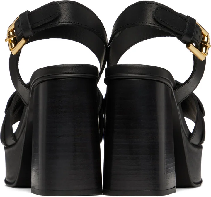 See by Chloé Black Loys Platform Heeled Sandals - Image 2