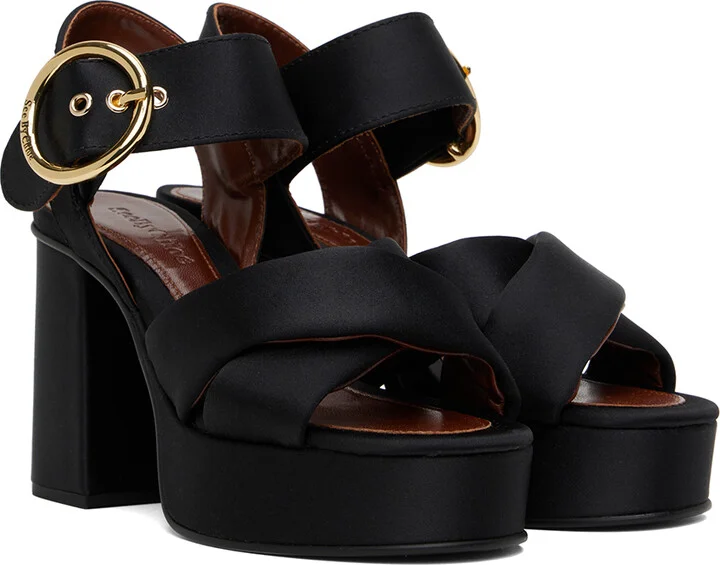 See by Chloé Black Lyna Heeled Sandals - Image 4