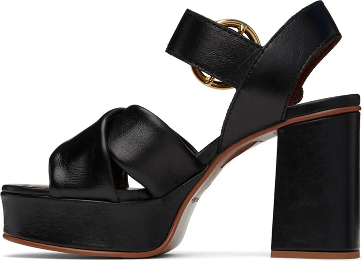 See by Chloé Black Lyna Platform Heeled Sandals - Image 3