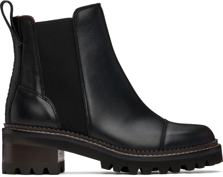 See by Chloé Black Mallory Chelsea Boots