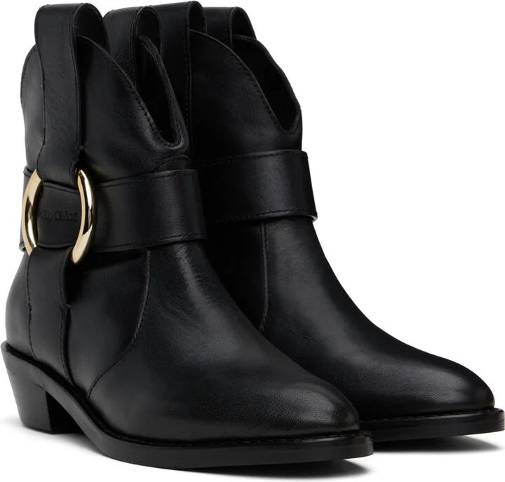 See by Chloé Black New Ring Line Boots - Image 4