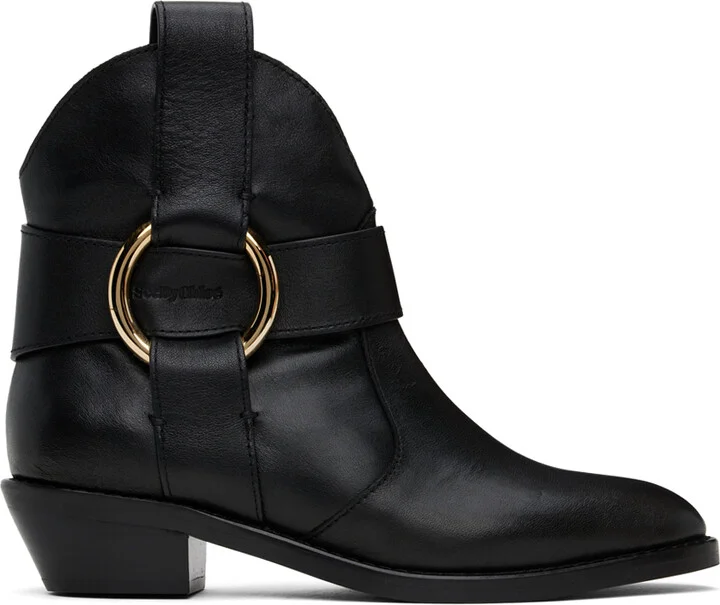 See by Chloé Black New Ring Line Boots