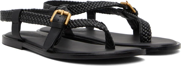 See by Chloé Black Nola Braided Sandals - Image 4
