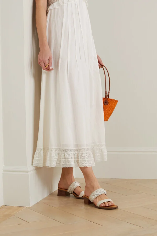 SEE BY CHLOÉ - Braided Leather Mules - White - Image 2