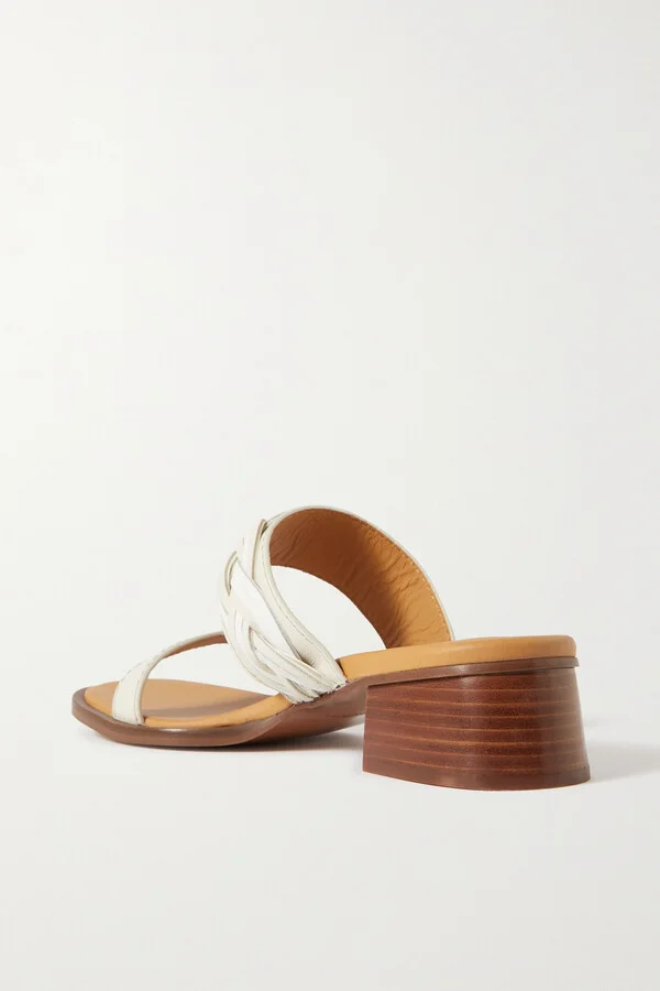 SEE BY CHLOÉ - Braided Leather Mules - White - Image 3