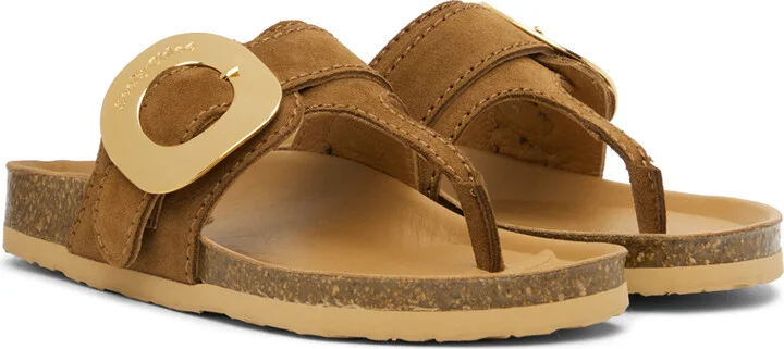See by Chloé Brown Chany Fussbett Thong Sandals - Image 4