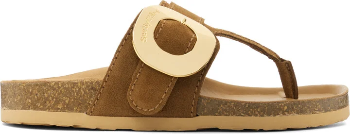 See by Chloé Brown Chany Fussbett Thong Sandals