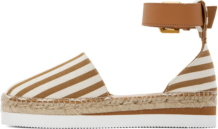 See by Chloé Brown & Off-White Glyn Flat Espadrilles - Image 3