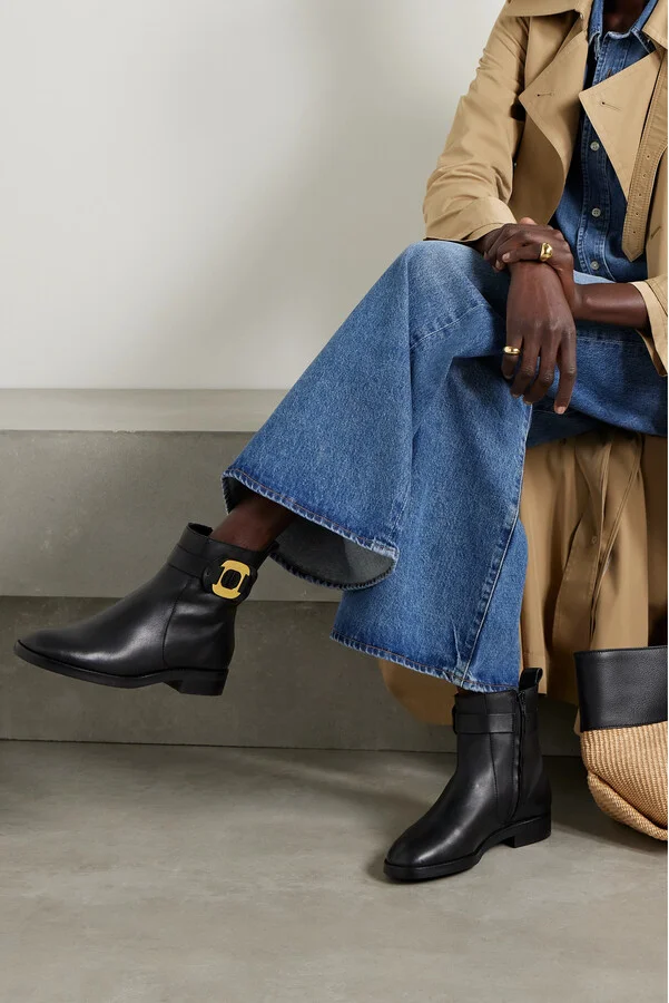 SEE BY CHLOÉ - Chany Embellished Leather Ankle Boots - Black - Image 2