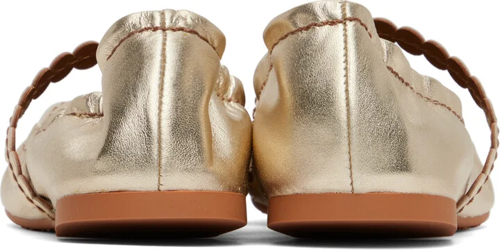 See by Chloé Gold Kaddy Ballerina Flats - Image 2