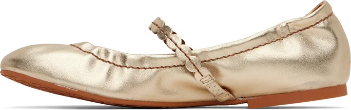 See by Chloé Gold Kaddy Ballerina Flats - Image 3