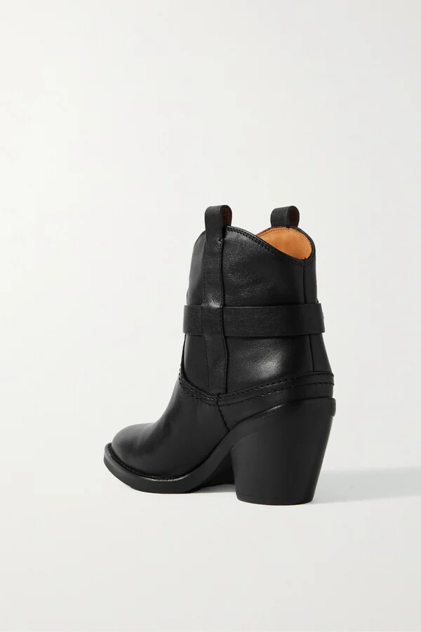SEE BY CHLOÉ - Hana Embellished Leather Ankle Boots - Black - Image 3