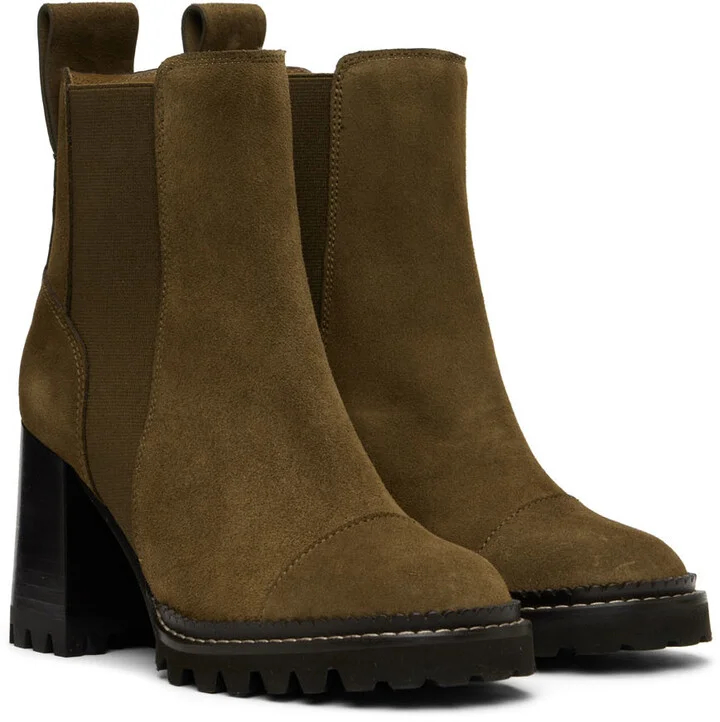 See by Chloé Khaki Mallory Ankle Boots - Image 4