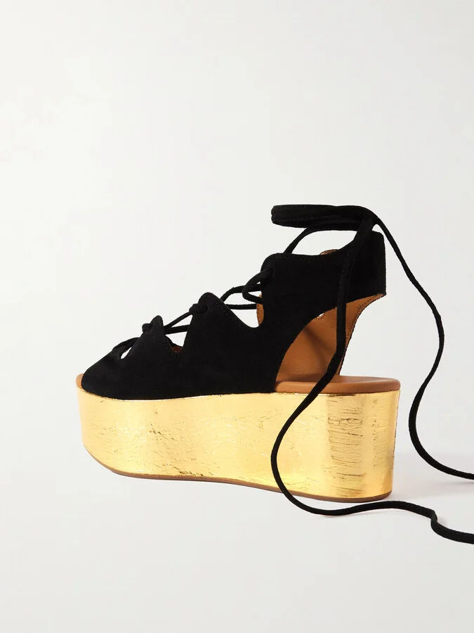 SEE BY CHLOÉ - Liana Suede Platform Sandals - Black - Image 3