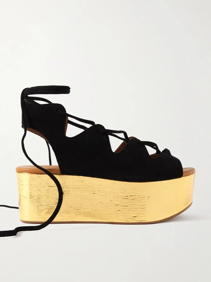 SEE BY CHLOÉ - Liana Suede Platform Sandals - Black