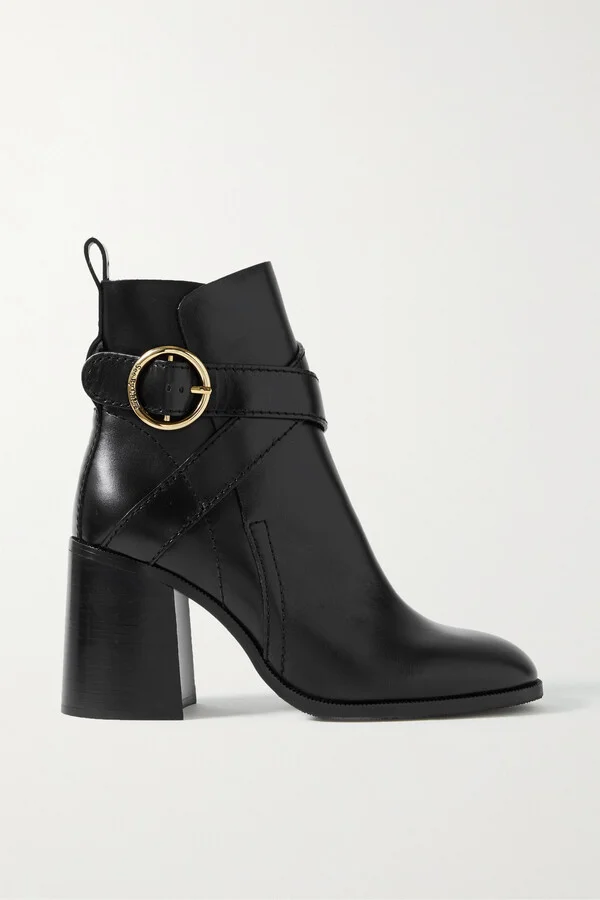 SEE BY CHLOÉ - Lyna Leather Ankle Boots - Black
