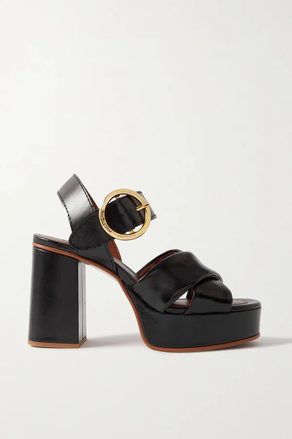 SEE BY CHLOÉ - Lyna Leather Platform Sandals - Black
