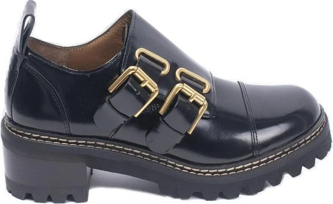 See By Chloé Mallory Buckle Detailed Slip-On Brogues