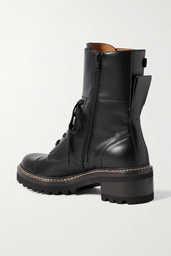 SEE BY CHLOÉ - Mallory Buckled Leather Ankle Boots - Black - Image 3