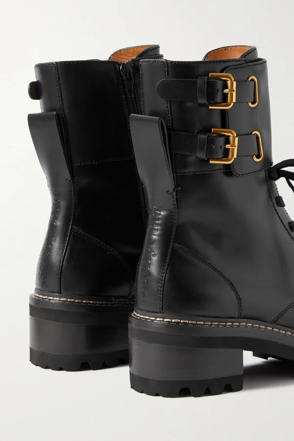 SEE BY CHLOÉ - Mallory Buckled Leather Ankle Boots - Black - Image 4