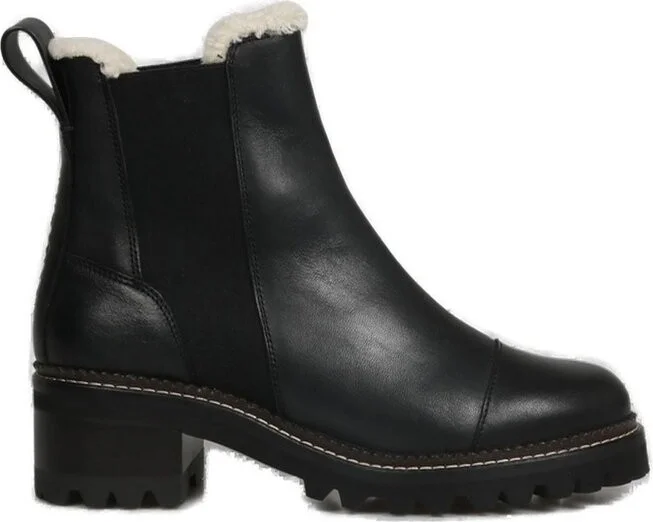 See By Chloé Side Panelled Shearling-Trim Boots