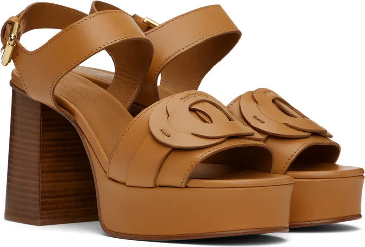 See by Chloé Tan Loys Platform Heeled Sandals - Image 4