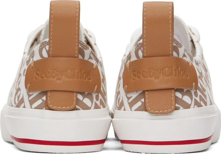 See by Chloé White & Taupe Aryana Sneakers - Image 2
