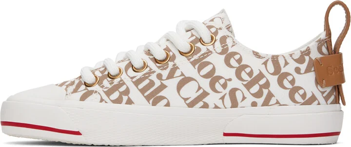 See by Chloé White & Taupe Aryana Sneakers - Image 3