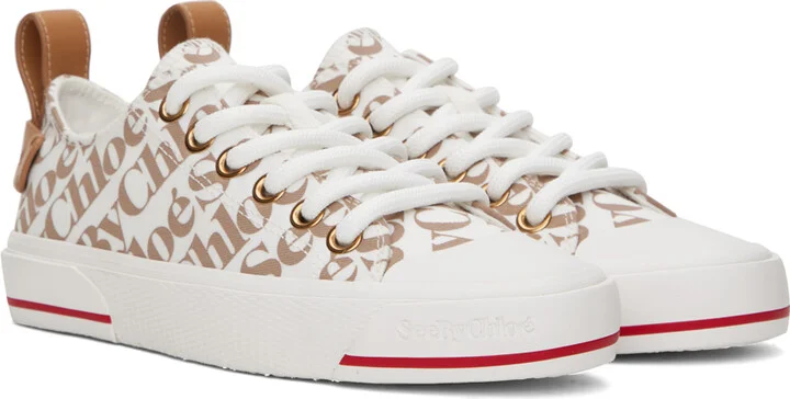 See by Chloé White & Taupe Aryana Sneakers - Image 4