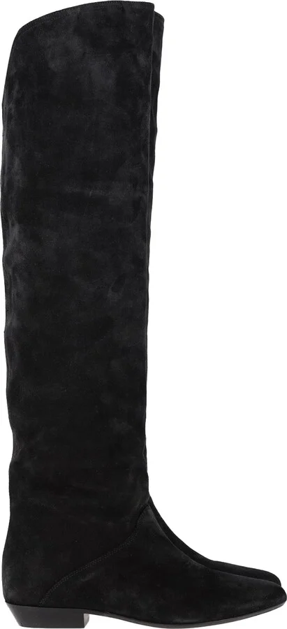 Seelys Knee-High Boots in Black Suede