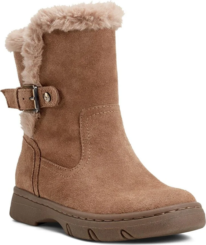 SEGRAYE Womens Faux Fur Lined Leather Shearling Boots