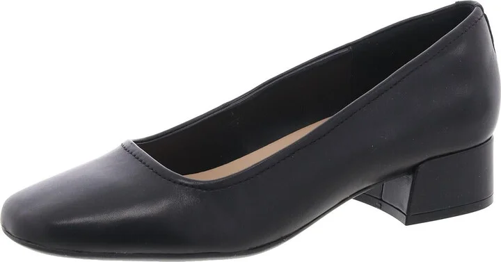 SEJAIN Womens Padded Insole Leather Block Heels