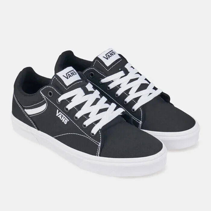 Seldan VA4TZE187 Sneakers Men's Black White Canvas Lace Up Skateboard Shoes