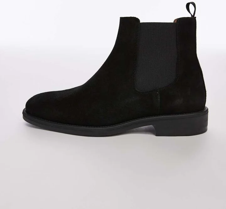 Selected Homme suede chelsea boots in black - Image 2