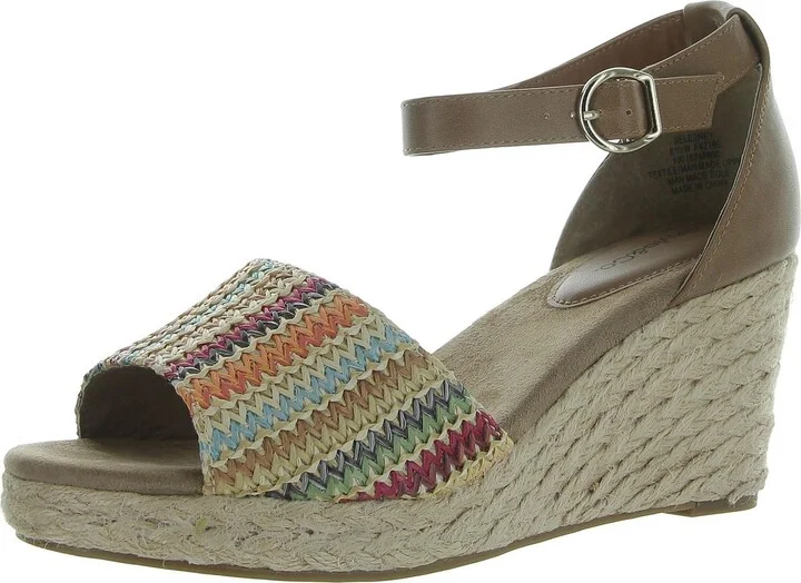 Seleeney Womens Ankle Strap Open Toe Wedge Sandals
