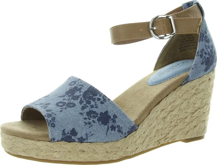 Seleeney Womens Pattern Canvas Espadrilles