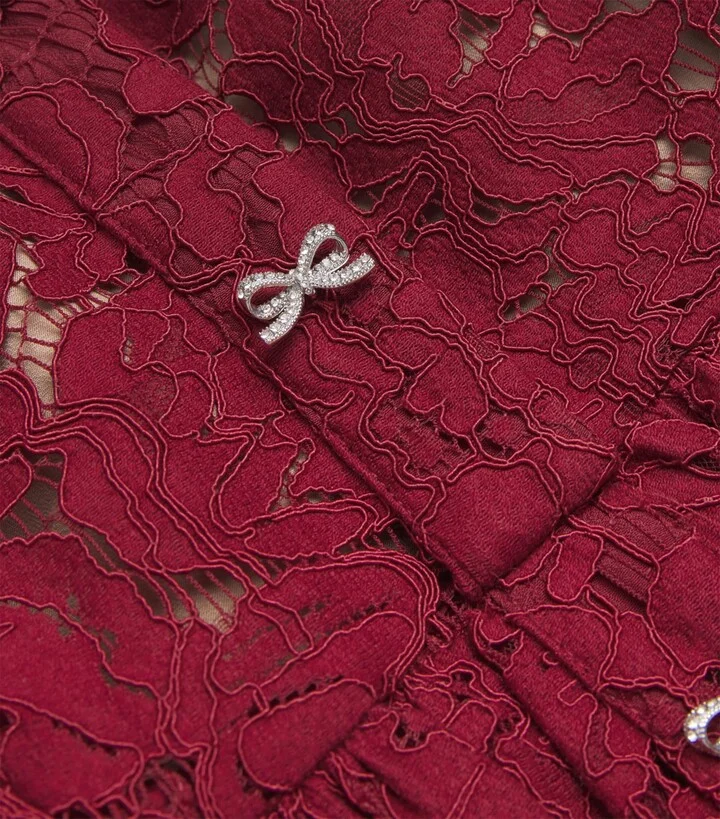 Self-Portrait Lace Belted Midi Dress - Image 5