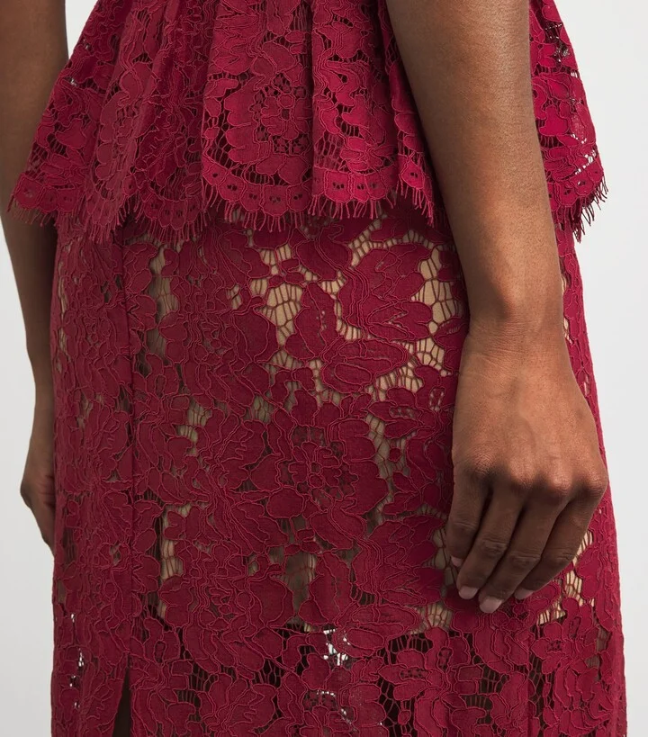 Self-Portrait Lace Belted Midi Dress - Image 6