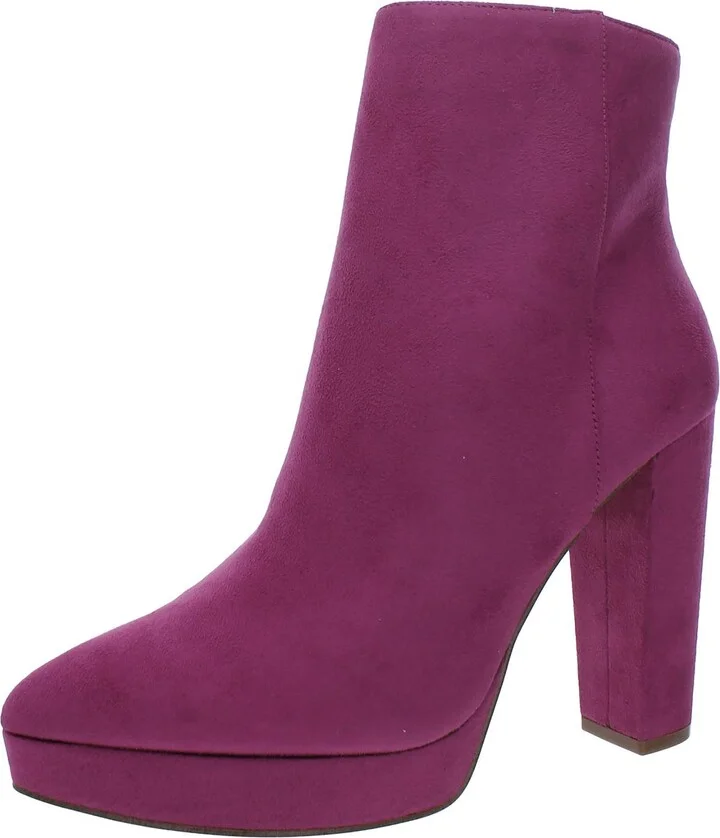 Selmie Womens Side Zip Almond toe Ankle Boots