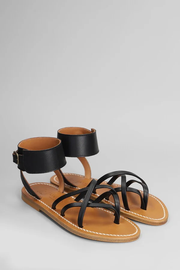 Selyse F Flats In Black Leather - Image 2