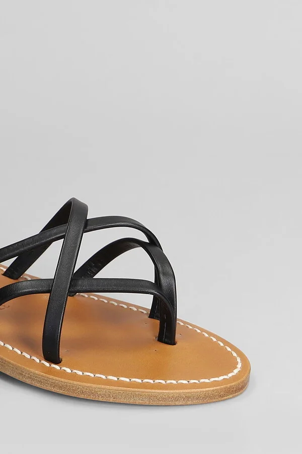 Selyse F Flats In Black Leather - Image 5