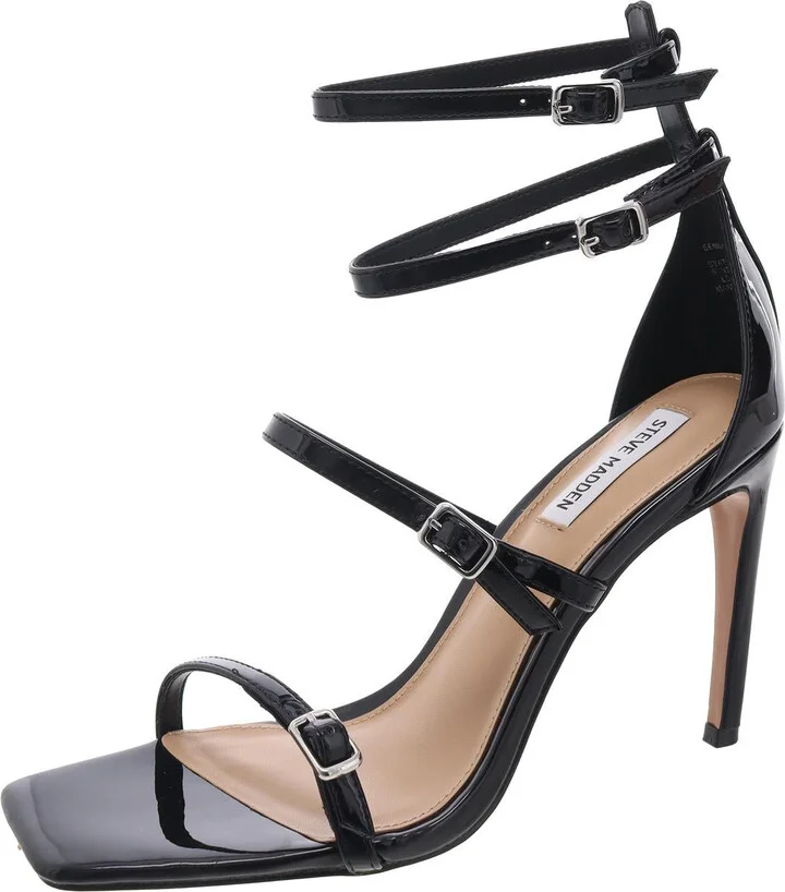 Senna Womens Strappy Patent Leather Ankle Strap